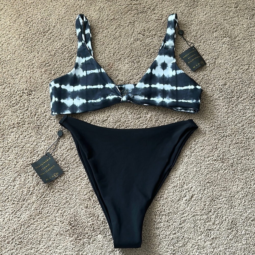 Skatie Penny top in black and white tie dye + Kelly bottoms in black